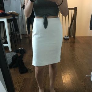 Loft White Pencil Skirt 0P